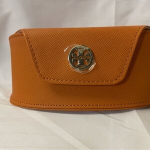 Tory Burch Orange Clutch Sleek Design eye glass case